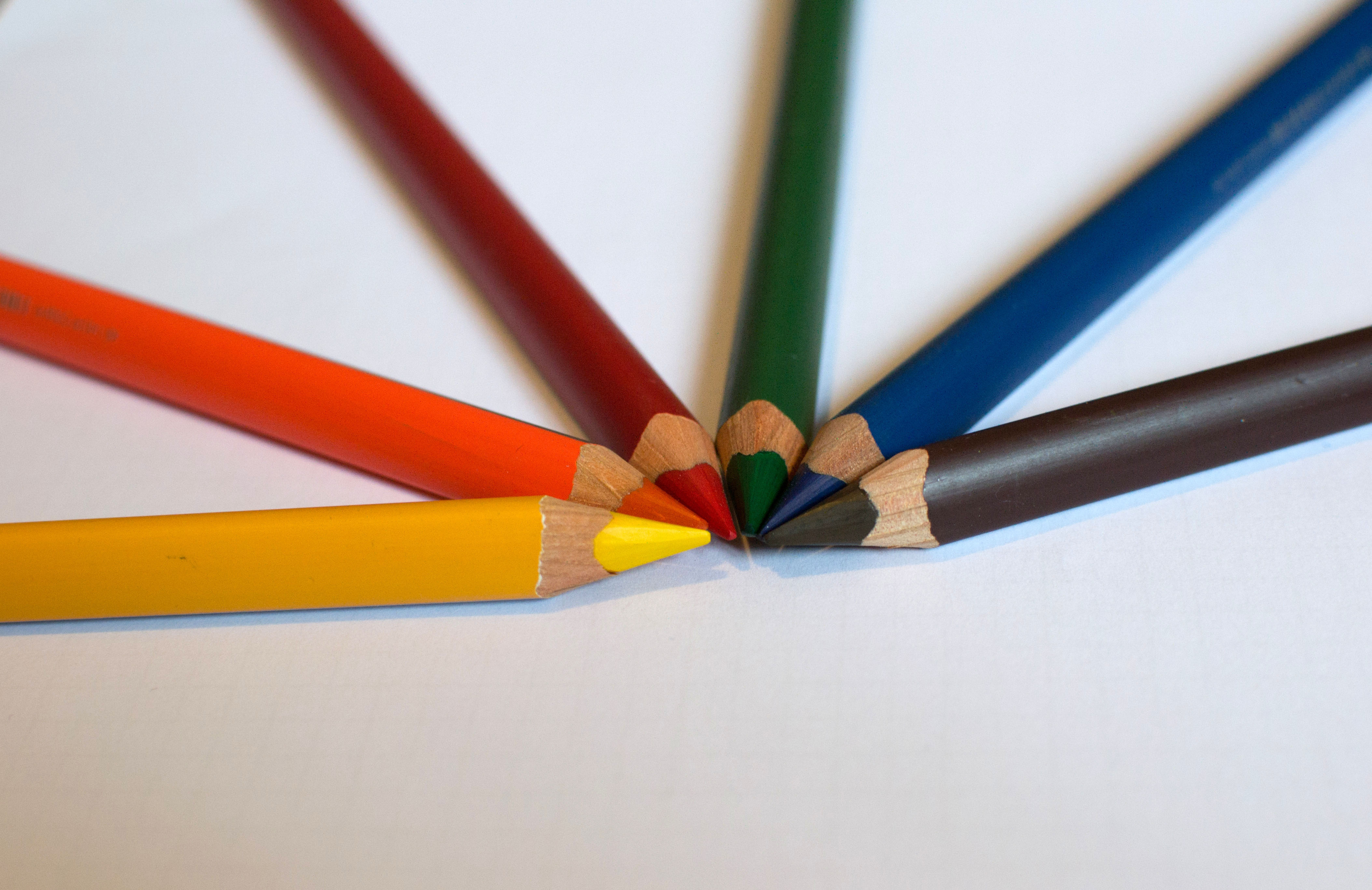 A bunch of color pencils