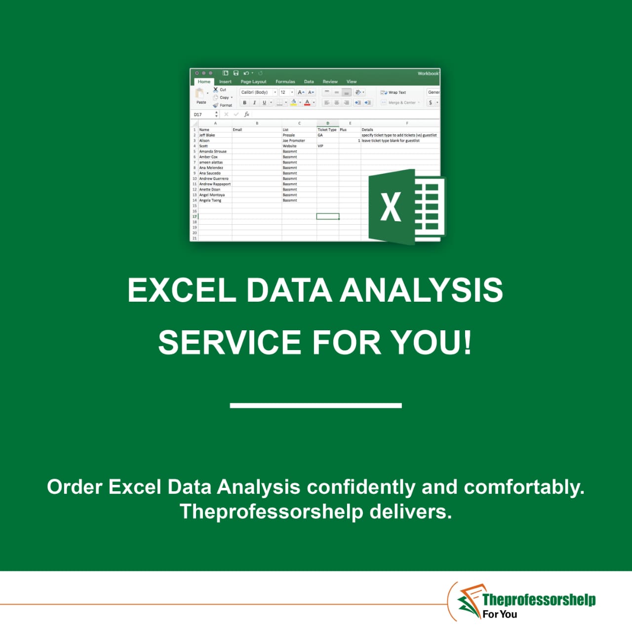 Excel data analysis experts for hire